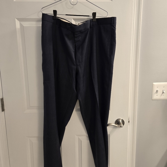 Joseph Abboud 2pc Suit Blue/Gray Plaid 48R/42 W 100% Italian Wool Mint - Picture 10 of 12